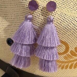 Purple Tassel Earrings